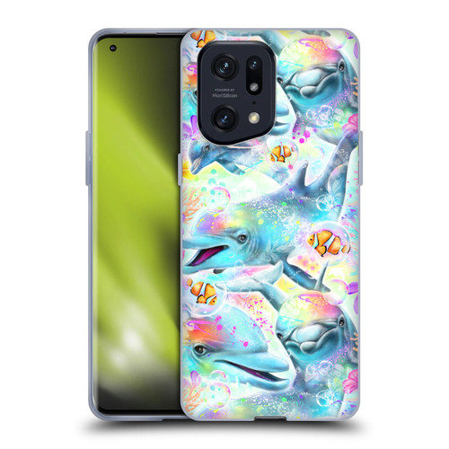 Sheena Pike Animals Rainbow Dolphins & Fish Soft Gel Case for OPPO Find X5 Pro