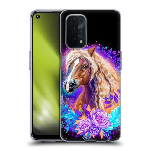 Sheena Pike Animals Purple Horse Spirit With Roses Soft Gel Case for OPPO A54 5G