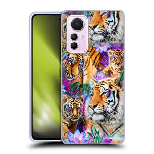 Sheena Pike Big Cats Daydream Tigers With Flowers Soft Gel Case for Xiaomi 12 Lite