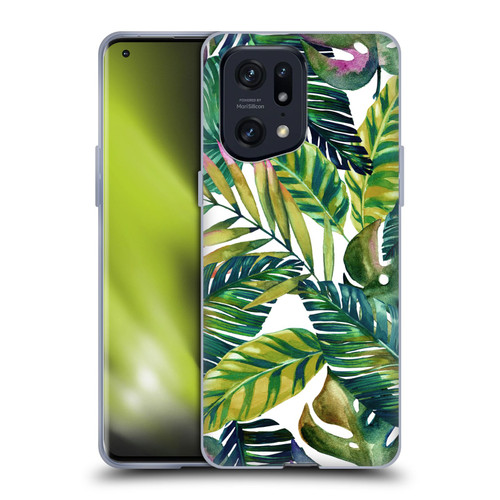 Mark Ashkenazi Banana Life Tropical Leaves Soft Gel Case for OPPO Find X5 Pro