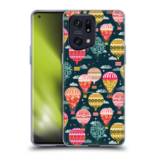 Andrea Lauren Design Assorted Hot Air Balloon Soft Gel Case for OPPO Find X5 Pro