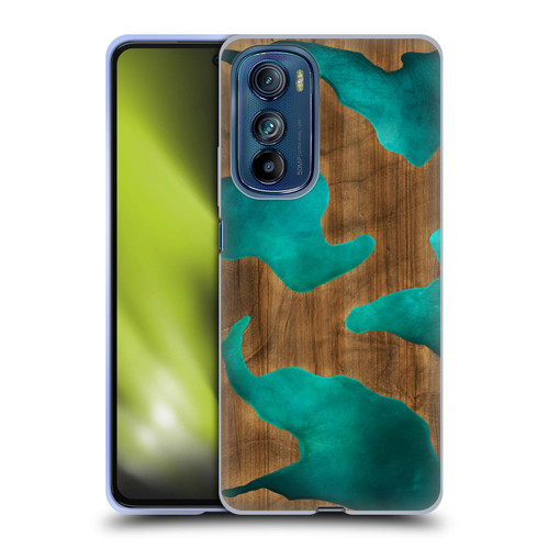 Alyn Spiller Wood & Resin Aqua Soft Gel Case for Motorola Edge 30