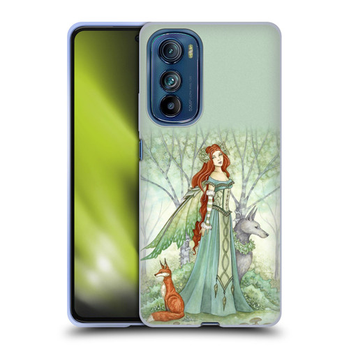 Amy Brown Magical Fairies Woodland Fairy With Fox & Wolf Soft Gel Case for Motorola Edge 30