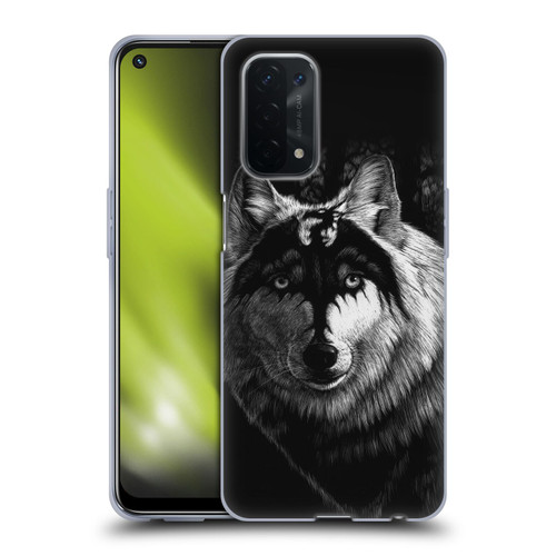 Stanley Morrison Black And White Gray Wolf With Dragon Marking Soft Gel Case for OPPO A54 5G