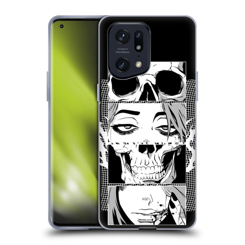 Zombie Makeout Club Art Skull Collage Soft Gel Case for OPPO Find X5 Pro