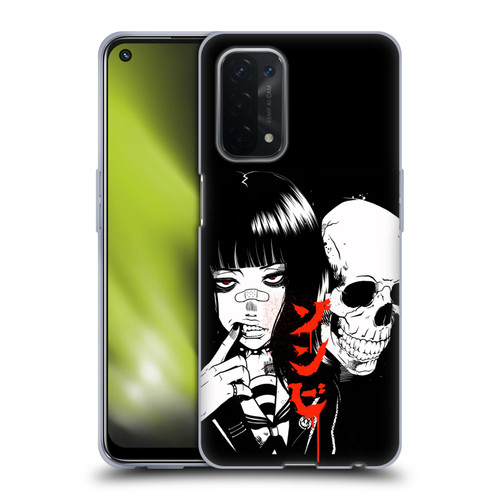 Zombie Makeout Club Art Girl And Skull Soft Gel Case for OPPO A54 5G
