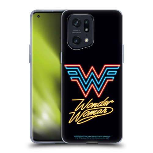 Wonder Woman 1984 Logo Art Neon Soft Gel Case for OPPO Find X5 Pro