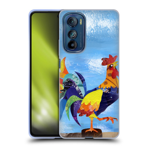 Artpoptart Animals Colorful Rooster Soft Gel Case for Motorola Edge 30