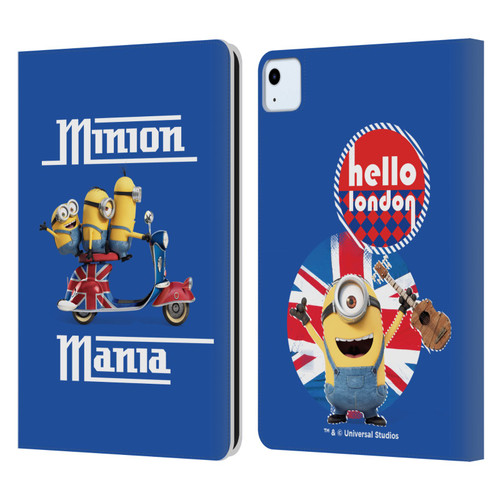 Minions Minion British Invasion Union Jack Scooter Leather Book Wallet Case Cover For Apple iPad Air 2020 / 2022
