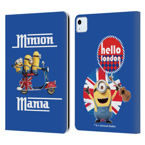 Minions Minion British Invasion Union Jack Scooter Leather Book Wallet Case Cover For Apple iPad Air 11 2020/2022/2024