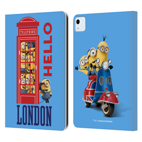 Minions Minion British Invasion Telephone Booth Leather Book Wallet Case Cover For Apple iPad Air 2020 / 2022