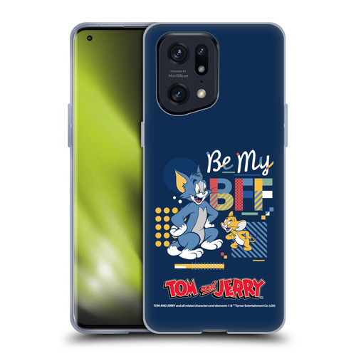 Tom and Jerry Color Blocks Be My Bff Soft Gel Case for OPPO Find X5 Pro
