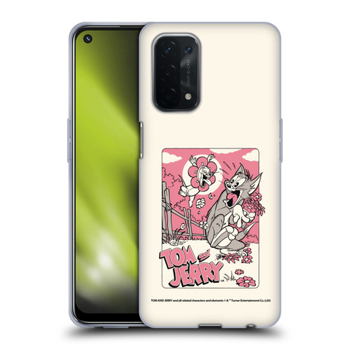 Tom and Jerry Illustration Scary Flower Soft Gel Case for OPPO A54 5G