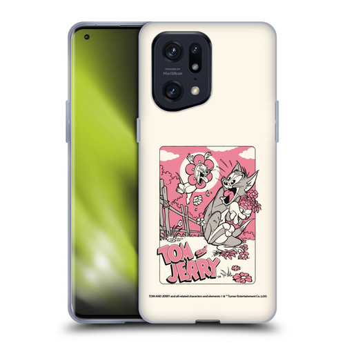Tom and Jerry Illustration Scary Flower Soft Gel Case for OPPO Find X5 Pro