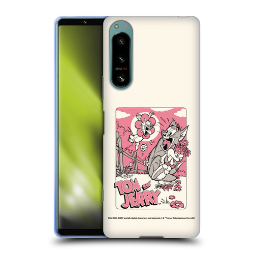 Tom and Jerry Illustration Scary Flower Soft Gel Case for Sony Xperia 5 IV