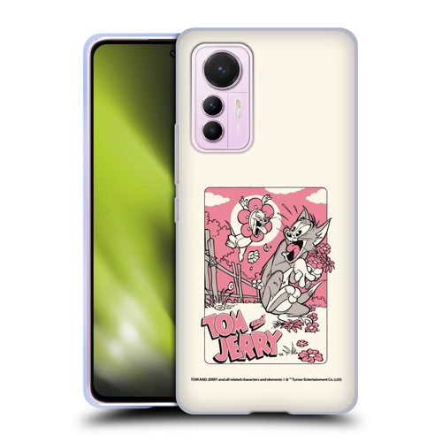 Tom and Jerry Illustration Scary Flower Soft Gel Case for Xiaomi 12 Lite