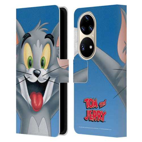 Tom and Jerry Full Face Tom Leather Book Wallet Case Cover For Huawei P50 Pro