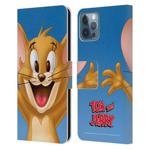 Tom and Jerry Full Face Jerry Leather Book Wallet Case Cover For Apple iPhone 12 / iPhone 12 Pro