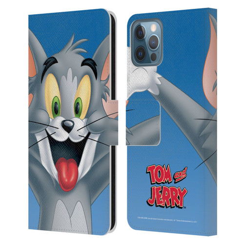 Tom and Jerry Full Face Tom Leather Book Wallet Case Cover For Apple iPhone 12 / iPhone 12 Pro