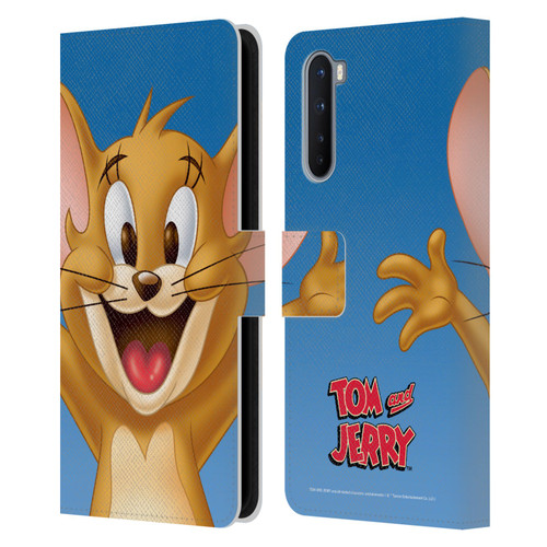 Tom and Jerry Full Face Jerry Leather Book Wallet Case Cover For OnePlus Nord 5G