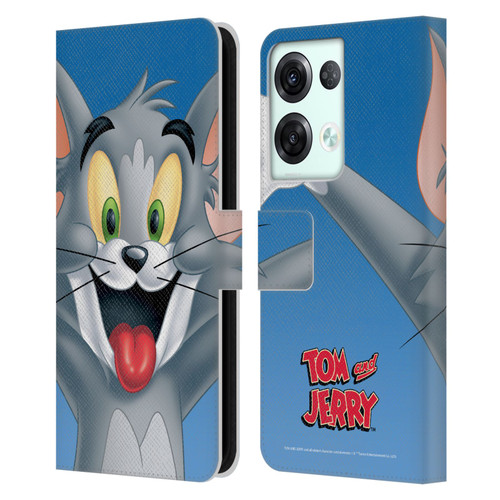 Tom and Jerry Full Face Tom Leather Book Wallet Case Cover For OPPO Reno8 Pro