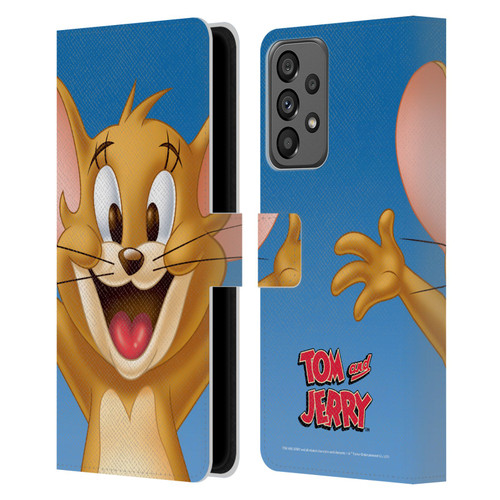 Tom and Jerry Full Face Jerry Leather Book Wallet Case Cover For Samsung Galaxy A73 5G (2022)