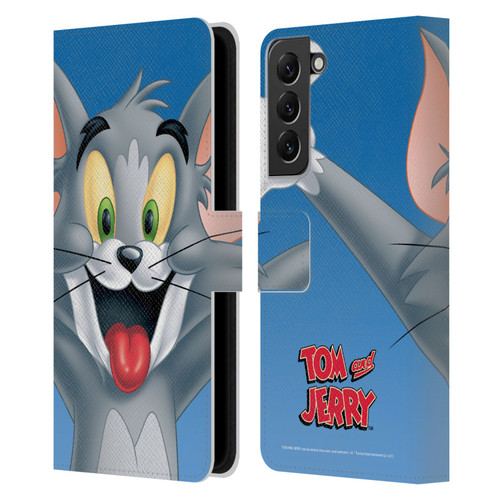 Tom and Jerry Full Face Tom Leather Book Wallet Case Cover For Samsung Galaxy S22+ 5G