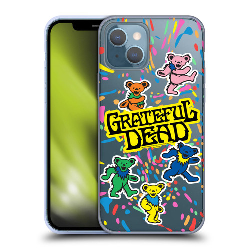 Grateful Dead Trends Bear Color Splatter Soft Gel Case for Apple iPhone 13
