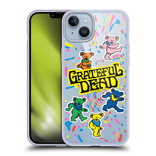 Grateful Dead Trends Bear Color Splatter Soft Gel Case for Apple iPhone 14 Plus & MagSafe