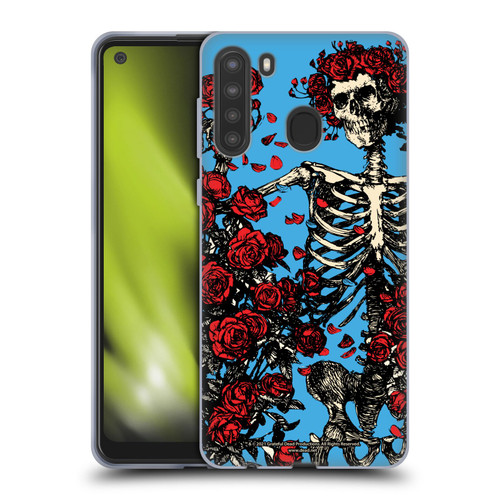 Grateful Dead Trends Bertha Skull Roses Soft Gel Case for Samsung Galaxy A21 (2020)