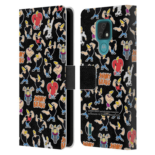 Johnny Bravo Graphics Pattern Leather Book Wallet Case Cover For Motorola Moto E7