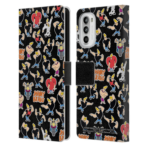 Johnny Bravo Graphics Pattern Leather Book Wallet Case Cover For Motorola Moto G52