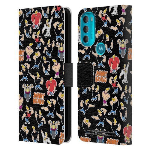Johnny Bravo Graphics Pattern Leather Book Wallet Case Cover For Motorola Moto G71 5G