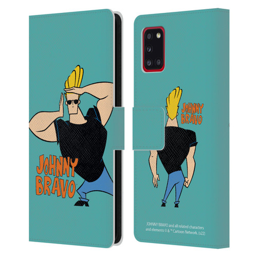Johnny Bravo Graphics Character Leather Book Wallet Case Cover For Samsung Galaxy A31 (2020)