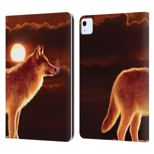 Vincent Hie Animals Sunset Wolf Leather Book Wallet Case Cover For Apple iPad Air 2020 / 2022