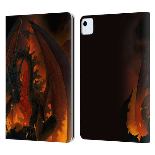 Vincent Hie Dragons 2 Fireball Leather Book Wallet Case Cover For Apple iPad Air 2020 / 2022
