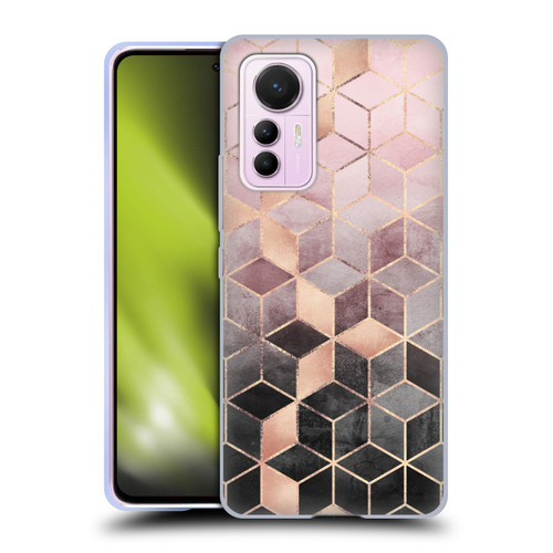 Elisabeth Fredriksson Cubes Collection Pink And Grey Gradient Soft Gel Case for Xiaomi 12 Lite