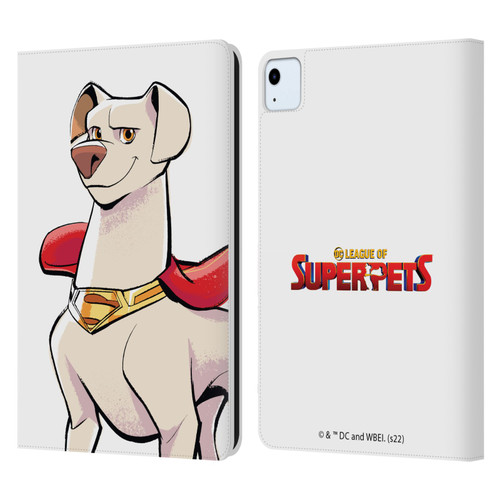 DC League Of Super Pets Graphics Krypto Leather Book Wallet Case Cover For Apple iPad Air 11 2020/2022/2024