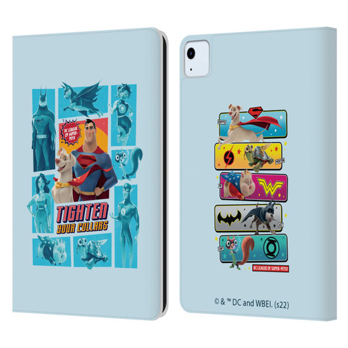 DC League Of Super Pets Graphics Tighten Your Collars Leather Book Wallet Case Cover For Apple iPad Air 11 2020/2022/2024
