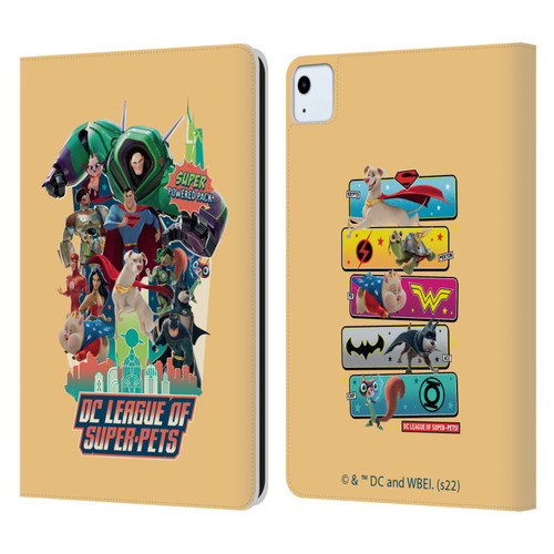 DC League Of Super Pets Graphics Super Powered Pack Leather Book Wallet Case Cover For Apple iPad Air 11 2020/2022/2024