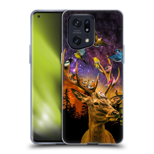 Dave Loblaw Animals Deer and Birds Soft Gel Case for OPPO Find X5 Pro