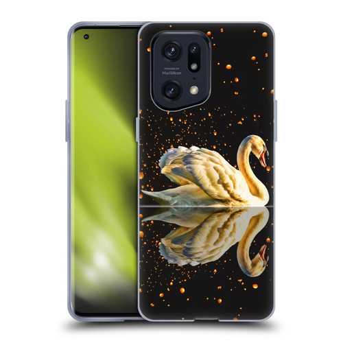 Dave Loblaw Animals Swan Lake Reflections Soft Gel Case for OPPO Find X5 Pro