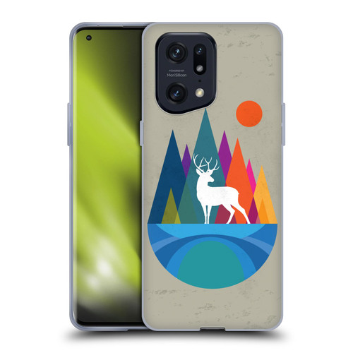 Dave Loblaw Contemporary Art Mountain Deer Soft Gel Case for OPPO Find X5 Pro