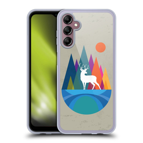 Dave Loblaw Contemporary Art Mountain Deer Soft Gel Case for Samsung Galaxy A14 5G