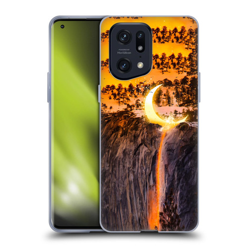 Dave Loblaw Sci-Fi And Surreal Fire Canyon Moon Soft Gel Case for OPPO Find X5 Pro