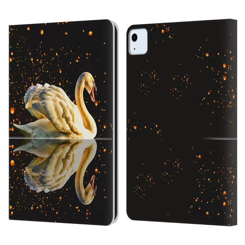 Dave Loblaw Animals Swan Lake Reflections Leather Book Wallet Case Cover For Apple iPad Air 11 2020/2022/2024