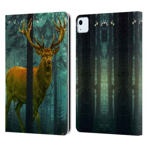 Dave Loblaw Animals Giant Forest Deer Leather Book Wallet Case Cover For Apple iPad Air 11 2020/2022/2024