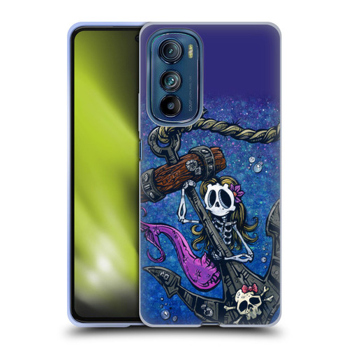 David Lozeau Colourful Grunge Mermaid Anchor Soft Gel Case for Motorola Edge 30