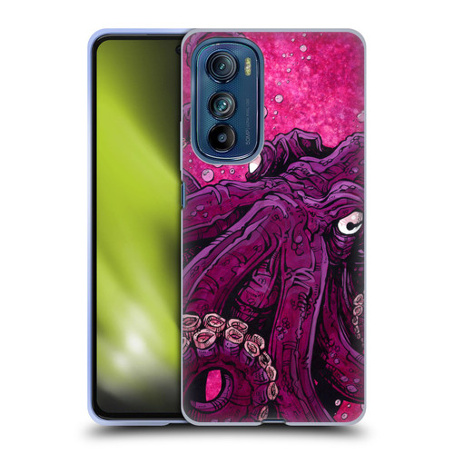 David Lozeau Colourful Grunge Octopus Squid Soft Gel Case for Motorola Edge 30