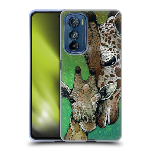 David Lozeau Colourful Art Giraffe Soft Gel Case for Motorola Edge 30